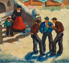 Herbert Gurschner, Dorftratsch, c. 1930, oil on canvas