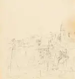 Wilhelm Thöny, Harbour in Sanary-sur-Mer, 1933-36, pencil on paper; unframed