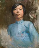 Wilhelm Thöny, Portrait of a woman, oil on canvas