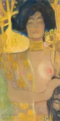 Friedrich König, Judith and Holofernes, c. 1902, pastel with gold paint on paper