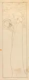 Friedrich König, Sketch for "Fama mit dem Ruhmeskranz, c. 1900, pencil on paper