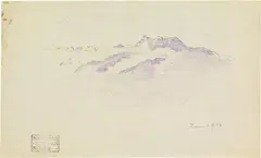 Leysin by Koloman Moser, 1913, coloured chalk on paper; unframed, sold Apr 2022
