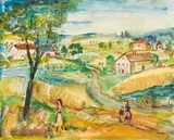 Ernst Huber, Summer landscape with figures