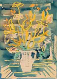 Ernst Huber, Floral still life, monotype on paper