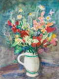 Ernst Huber, Bouquet in white jug