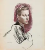 Josef Dobrowsky, Portrait of a woman, 1939, pastel on paper