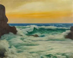 Breakers by Eduard Kasparides, 1921, oil on canvas; unframed, sold Apr 2022