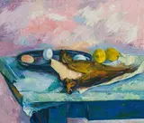 Maximilian Florian, Still life with fish and lemons, 1935, oil on canvas