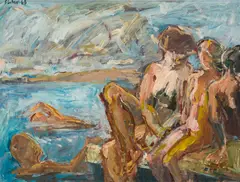 Georg Eisler, Die Badenden von Lapad IV, 1965, oil on canvas