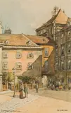Rudolf Schima, Schauflergasse in Vienna, watercolour on paper