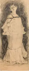 Josef Engelhart, In the spotlight, 1899, graphite on paper