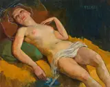 Karl Felkel, Lying nude, oil on canvas