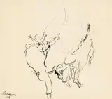 Kurt Moldovan, Bullfight, 1964, India ink on paper
