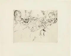 Max Oppenheimer, Rosé Quartet, 1924, drypoint etching on paper; unframed
