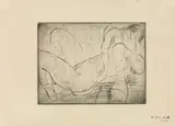 Wilhelm Lehmbruck, The dead woman, 1914, etching on paper