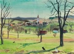 Ferdinand Kitt, Hohenzell, 1938, watercolour, gouache on paper