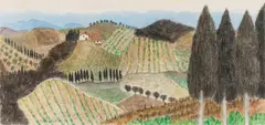 Herbert Breiter, Landscape, 1991, watercolour on laid paper