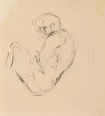 Crouching nude by Antoine Pevsner, pencil on paper, offered Apr 2022