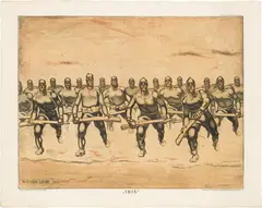 Albin Egger-Lienz, 1915", Prämienblatt der Gesellschaft für vervielfältigende Kunst, Vienna, 1915, original lithograph, unframed