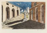 Solitudine dell'uomo politico by Giorgio de Chirico, 1966, colour lithograph, sold Apr 2022