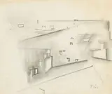 Franz Lerch, Houses, pencil on paper