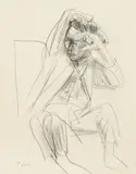 Franz Lerch, Portrait of a man, pencil on paper
