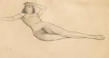 Herbert von Reyl-Hanisch, Lying nude, 1923, pencil on paper