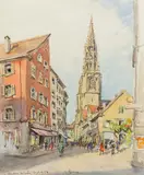 Herta Czoernig-Gobanz, Münster, 1954, watercolour on paper