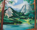 Friedrich Aduatz, Faakersee with Mittagskogel and Türkenkopf