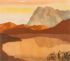 Max Sparer, Torsee near Kitzbühel, 1957, colour woodwork on paper