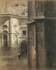Ludwig Rösch, Motif from the Stephansplatz, 1927, pastel on paper on cardboard; unframed