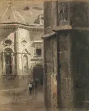 Ludwig Rösch, Motif from the Stephansplatz, 1927, pastel on paper on cardboard; unframed