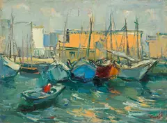Lojze Perko, Beirut, 1962, oil on canvas on hardboard