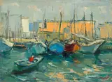 Lojze Perko, Beirut, 1962, oil on canvas on hardboard