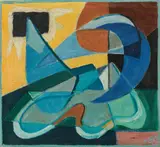 Werner Drewes, Abstract composition, 1944, oil on canvas