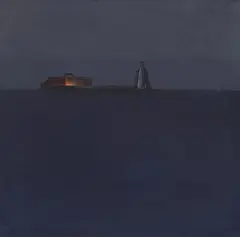 Eduard Angeli, Deserted island, night, 2006-09, oil on jute; framed