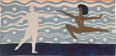 Franz West, Dancers, watercolour on paper; framed
