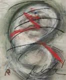 Arnulf Rainer, Totenmaske (Chopin), photograph, re-worked; framed