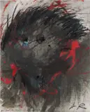 Arnulf Rainer, Van Gogh als trinkender Kampfhahn, c. 1979, photograph, reworked; framed