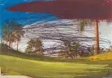 Arnulf Rainer, Tenerife, Golf Course, 2006, mixed media on photograph; framed