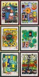 Joy of Man; Joie de L'Homme; Menschenfreude by Friedensreich Hundertwasser, 1986, Japanese colour woodblock in 19-28 colours; individually framed, sold Apr 2022