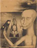 Ernst Fuchs, Die Geste ohne Ende, 1947, pencil on thick paper; unframed