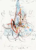 Untitled by Hans Staudacher, 1989, mixed media on paper; framed, sold Apr 2022