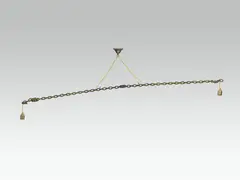 Pendant lamp by Franz West, 1991, pendant lamp with iron chain, welded, sold Apr 2022