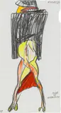 Kurt Hüpfner, Strobel am Wol(f)gangsee, 1984, chalk, pencil and watercolour on paper; framed