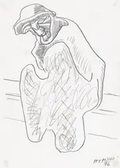 Kurt Hüpfner, Untitled, 1996, pencil on paper; framed