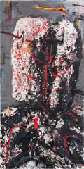 Walter Eckert, Head, mixed media on paper; framed