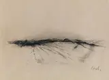 Karl Korab, Houses, 1978, charcoal on paper; framed