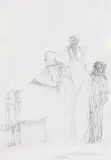 Walter Pichler, Untitled, 1977, mixed media on paper; framed