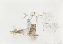 Untitled by Walter Pichler, 1977, mixed media on paper; framed, sold Apr 2022